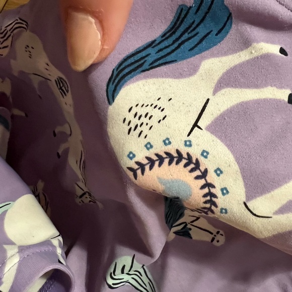 Hanna Anderson purple pony ruffle swimsuit sz 120cm US 6-7, used - Picture 6 of 7